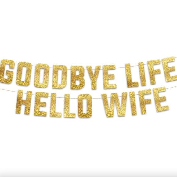 Sterling James Co Goodbye Life Hello Wife Sign Bachelor Bachelorette Divorce - Picture 1 of 6